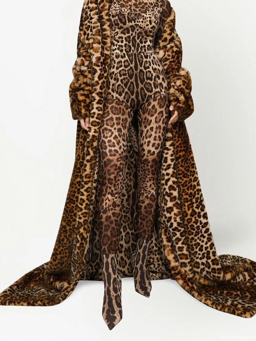 Rep Women DOLCE&GABBANA sheer KIM Gabbana & jumpsuit Dolce leopard-print 0328